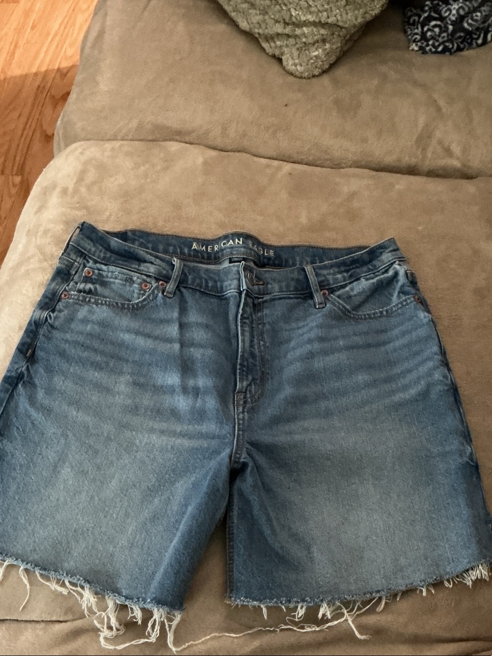 American Eagle Outfitters Women's Blue Denim Boyfriend Cutoff Shorts